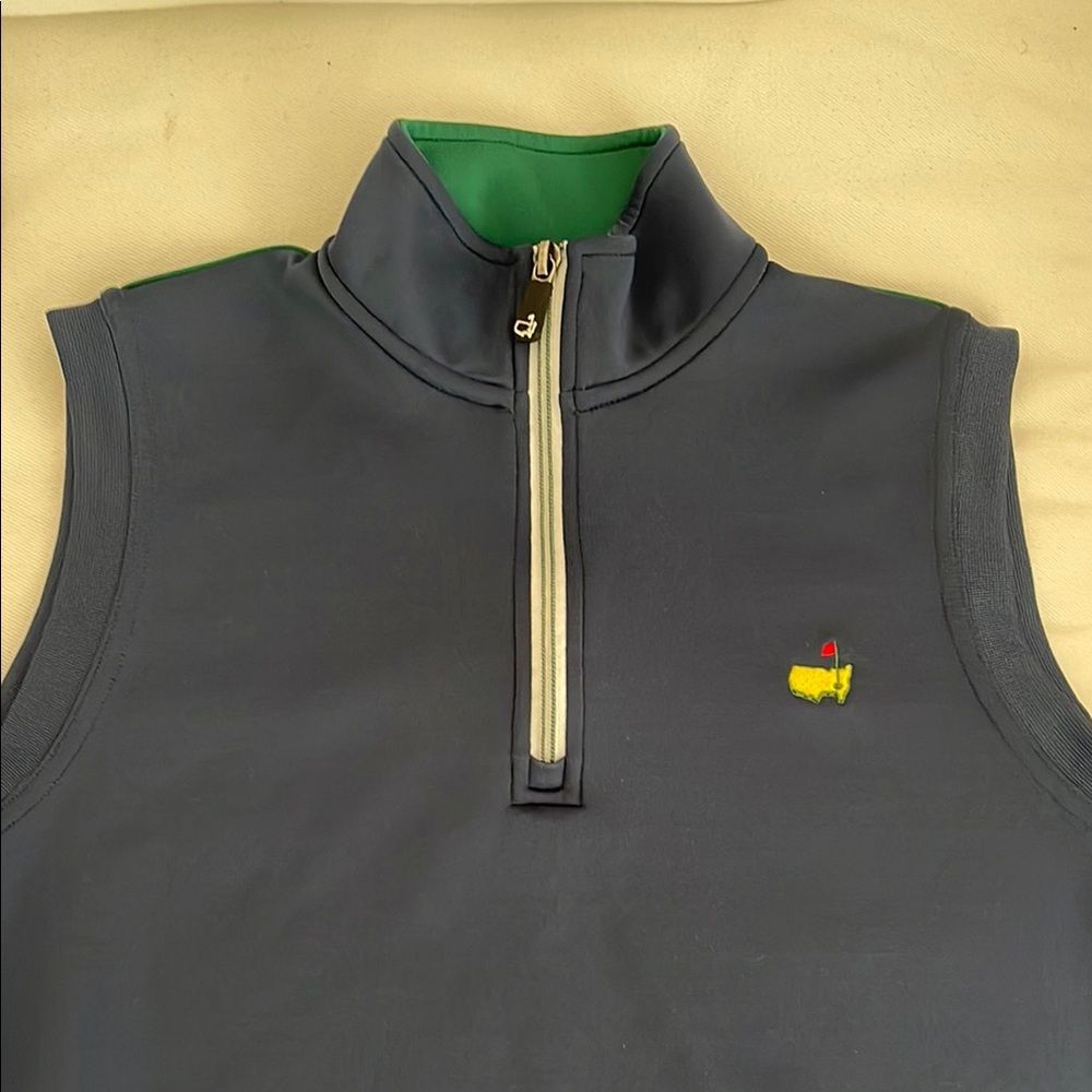 Masters original Navy Sleeveless 3/4 zip Pullover with Masters Logo - Picture 2 of 5